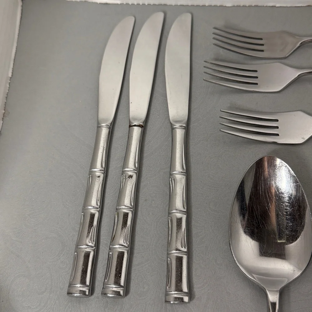 Reed & Barton Rebacraft Regal Bamboo Stainless Flatware 11 Pieces Japan